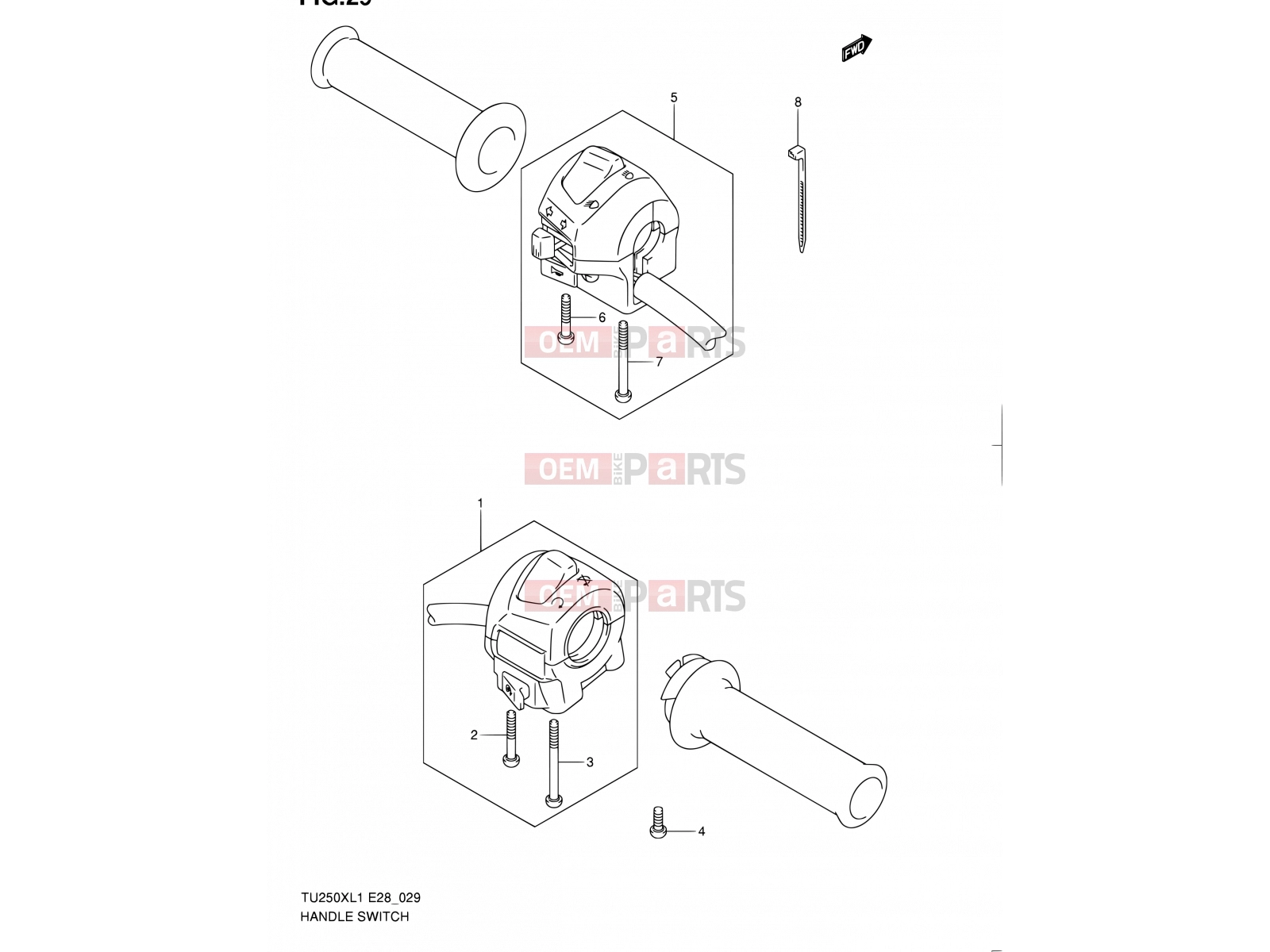 SUZUKI TU250X L1 (2011) (E28) 29 - HANDLE SWITCH