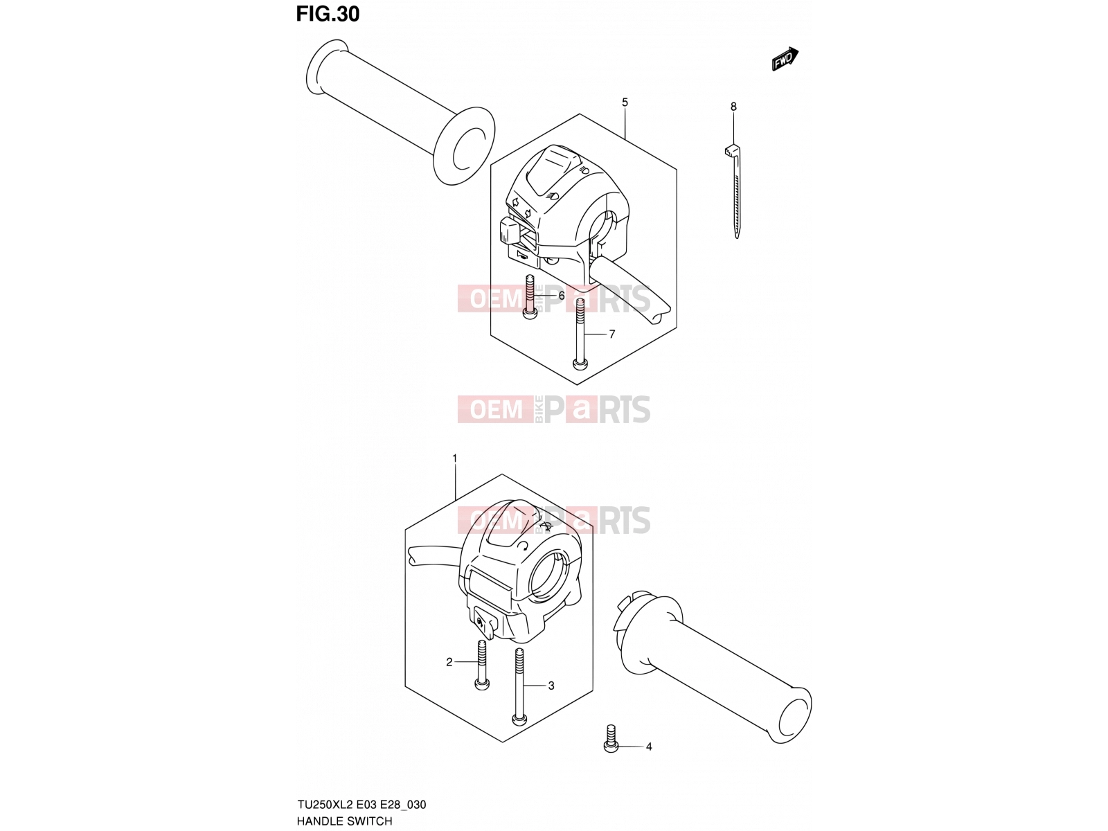 SUZUKI TU250X L2 (2012) (E03,E28,E33) 30 - HANDLE SWITCH