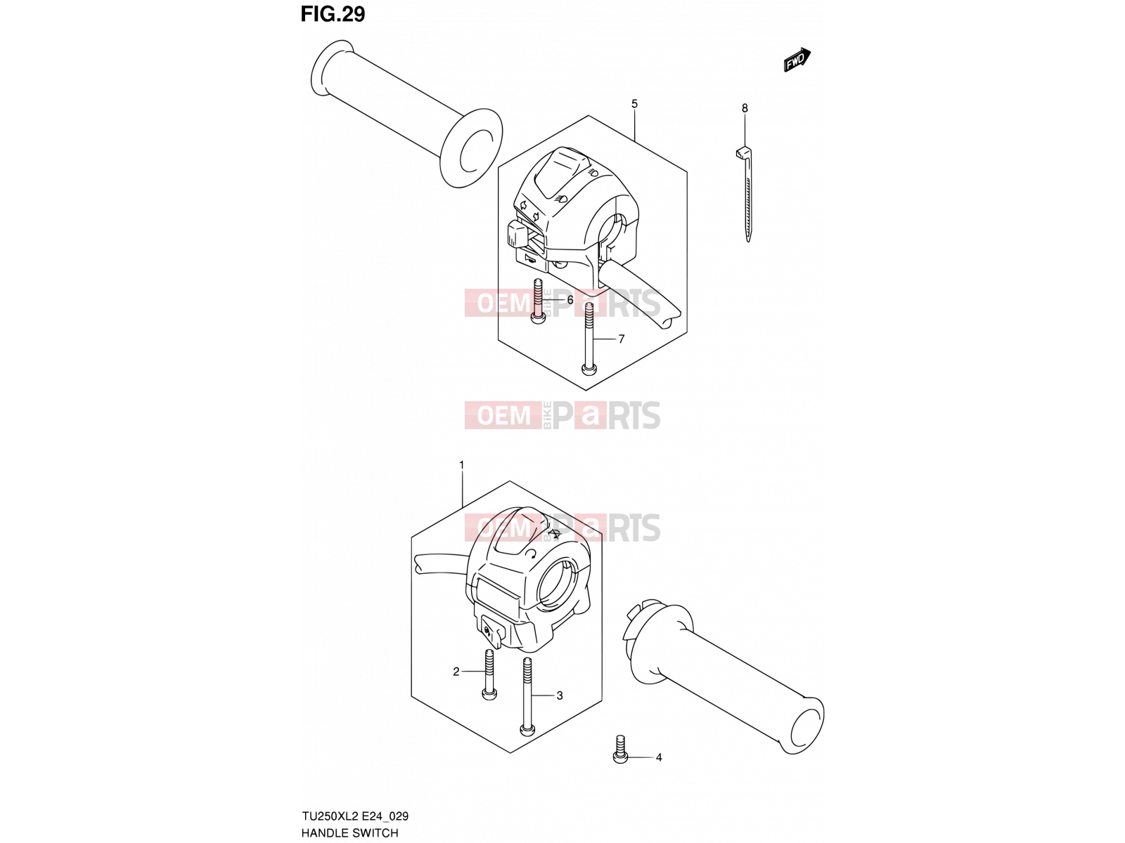 SUZUKI TU250X L2 (2012) (E24) 29 - HANDLE SWITCH