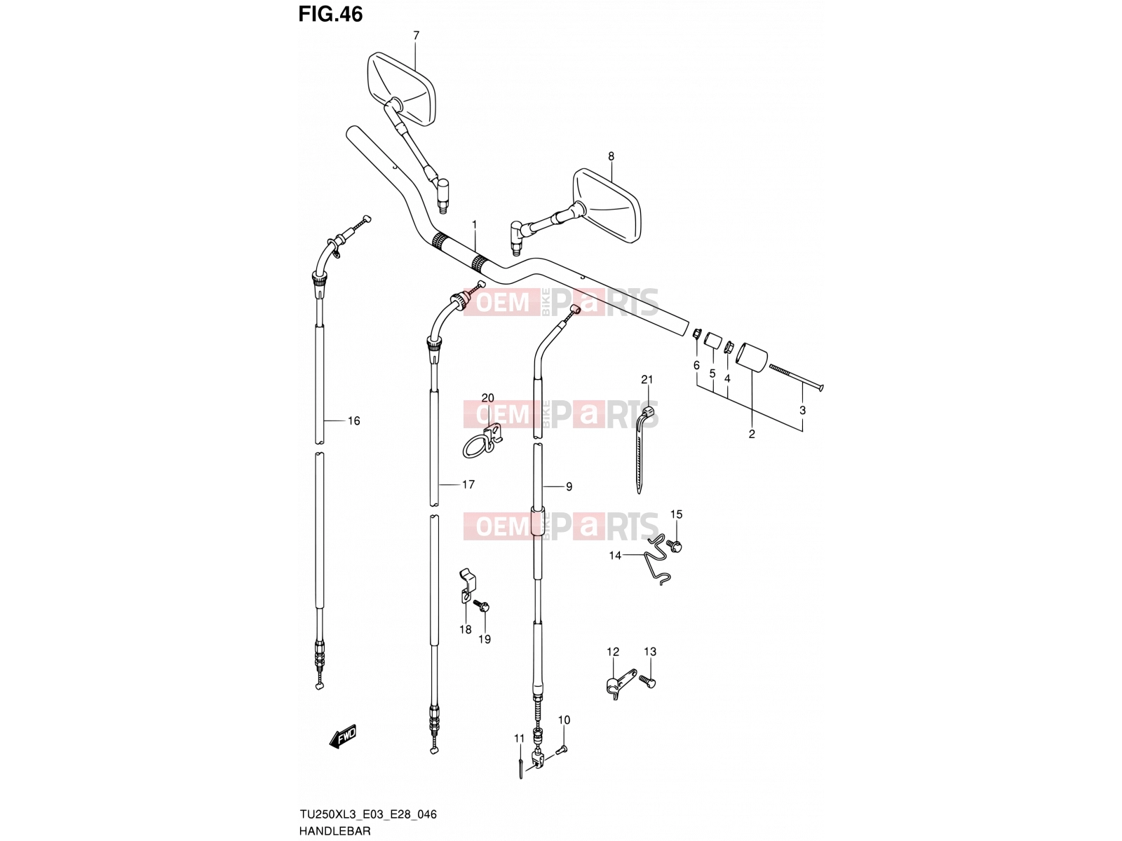 SUZUKI TU250X L3 (2013) (E03,E28,E33) 46 - HANDLEBAR