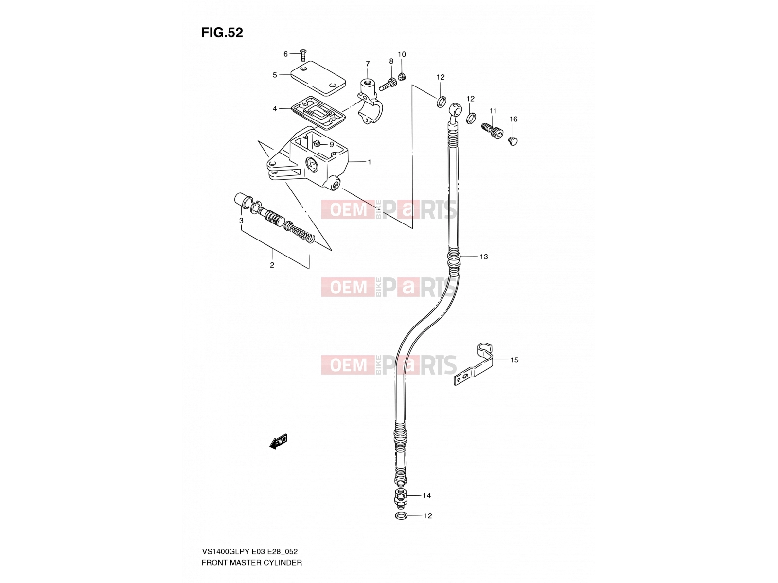 SUZUKI VS1400GLP Y (2000) Intruder (E03,E28,E33) 52 - FRONT MASTER CYLINDER