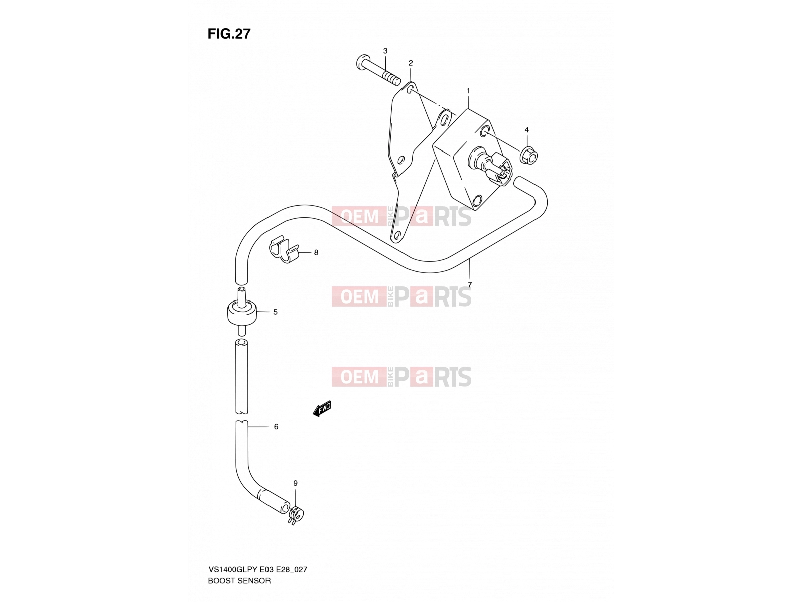 SUZUKI VS1400GLP K2 (2002) Intruder (E03,E28,E33) 27 - BOOST SENSOR