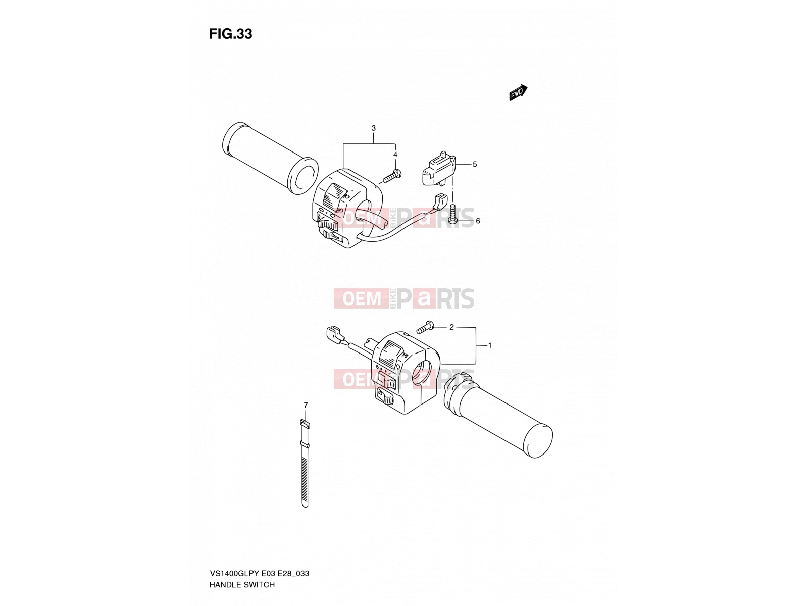 SUZUKI VS1400GLP K2 (2002) Intruder (E03,E28,E33) 33 - HANDLE SWITCH