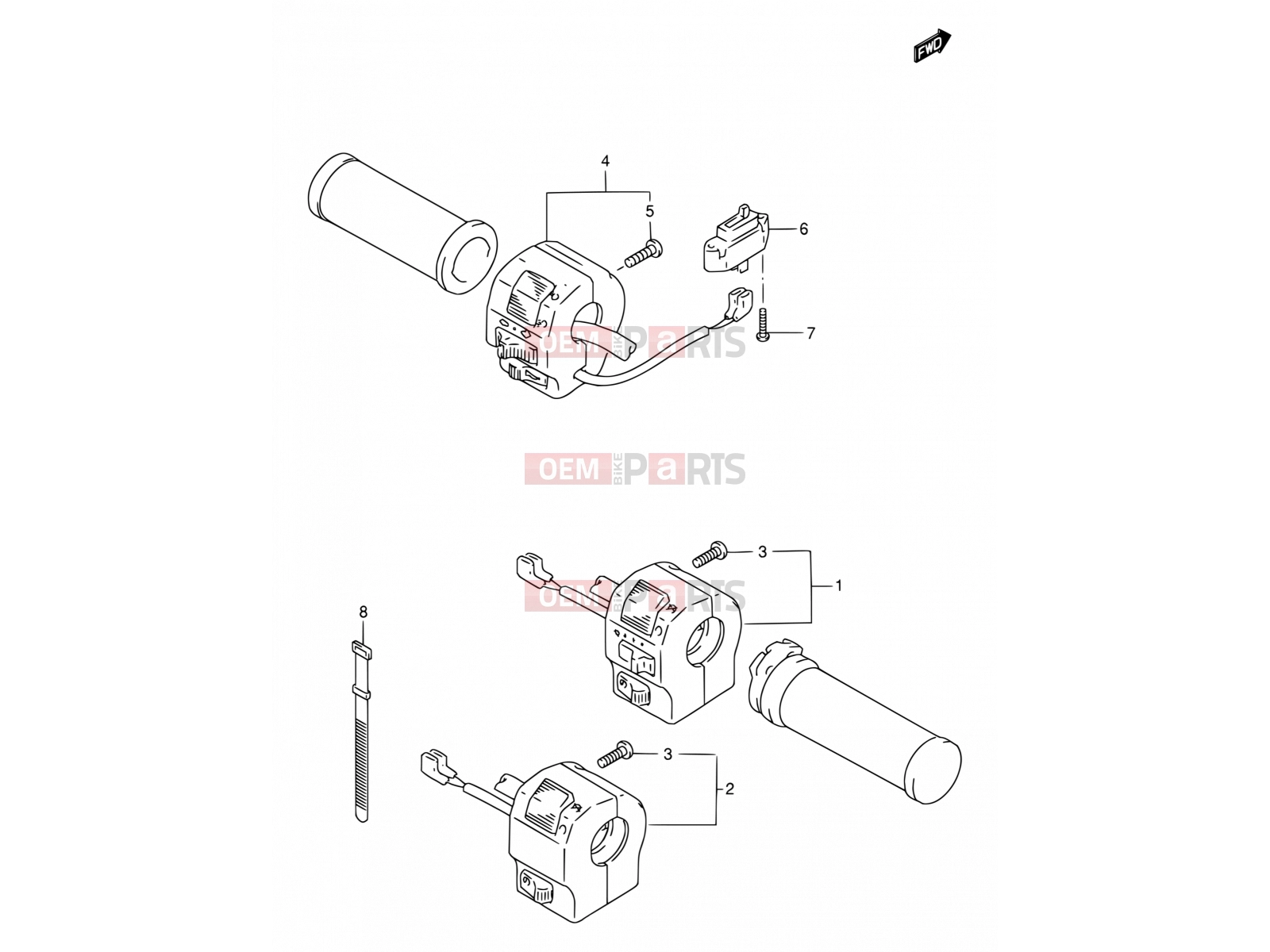 SUZUKI VS1400GLP W (1998) Intruder (E02) 33 - HANDLE SWITCH