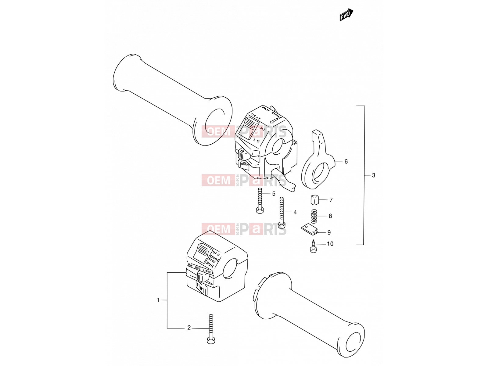 SUZUKI VX800 / VX800U P (1993) 33 - HANDLE SWITCH