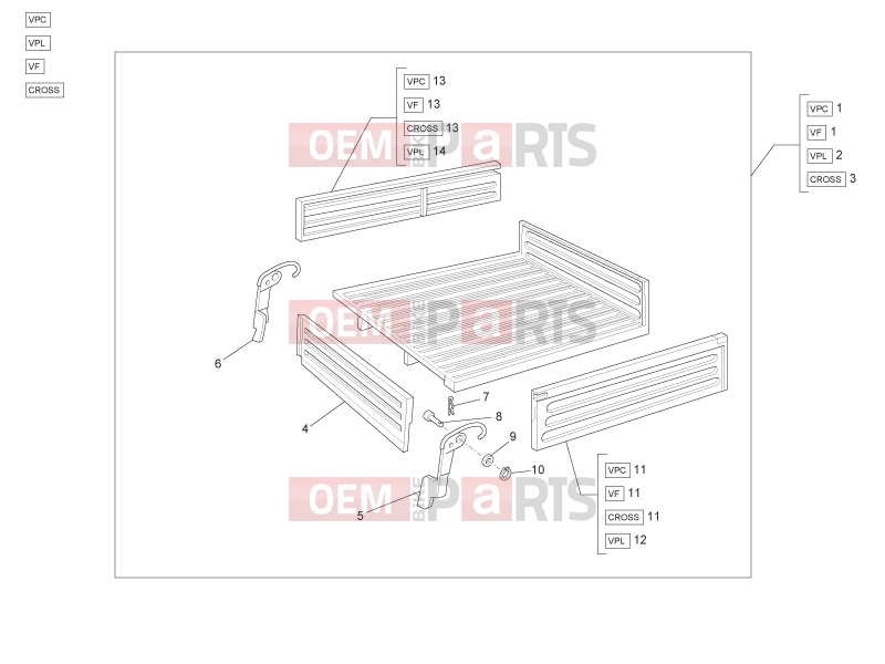 ape 50 2009-től FRAME - PLASTIC PARTS - COACHWORK » LOADING BODY OPEN - SIDE BOARDS