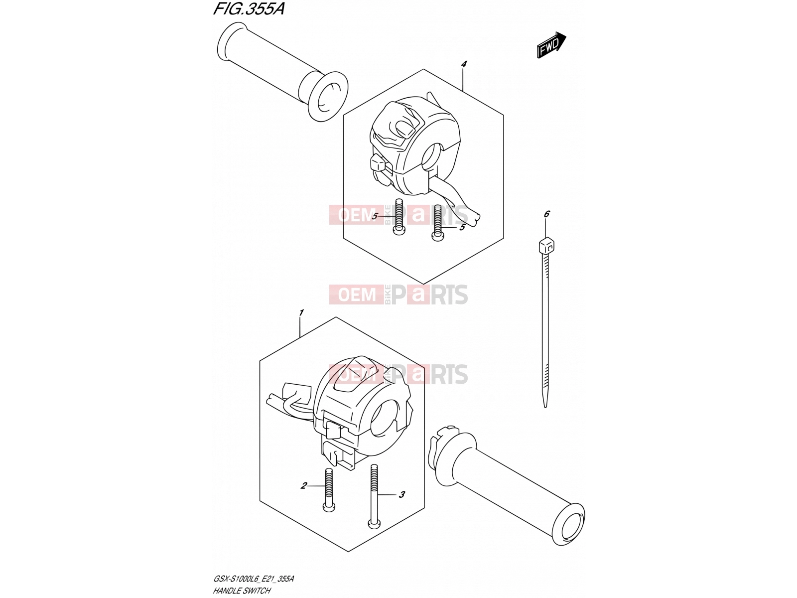 SUZUKI GSX-S1000 L6 (2016) (E21) 355A - HANDLE SWITCH