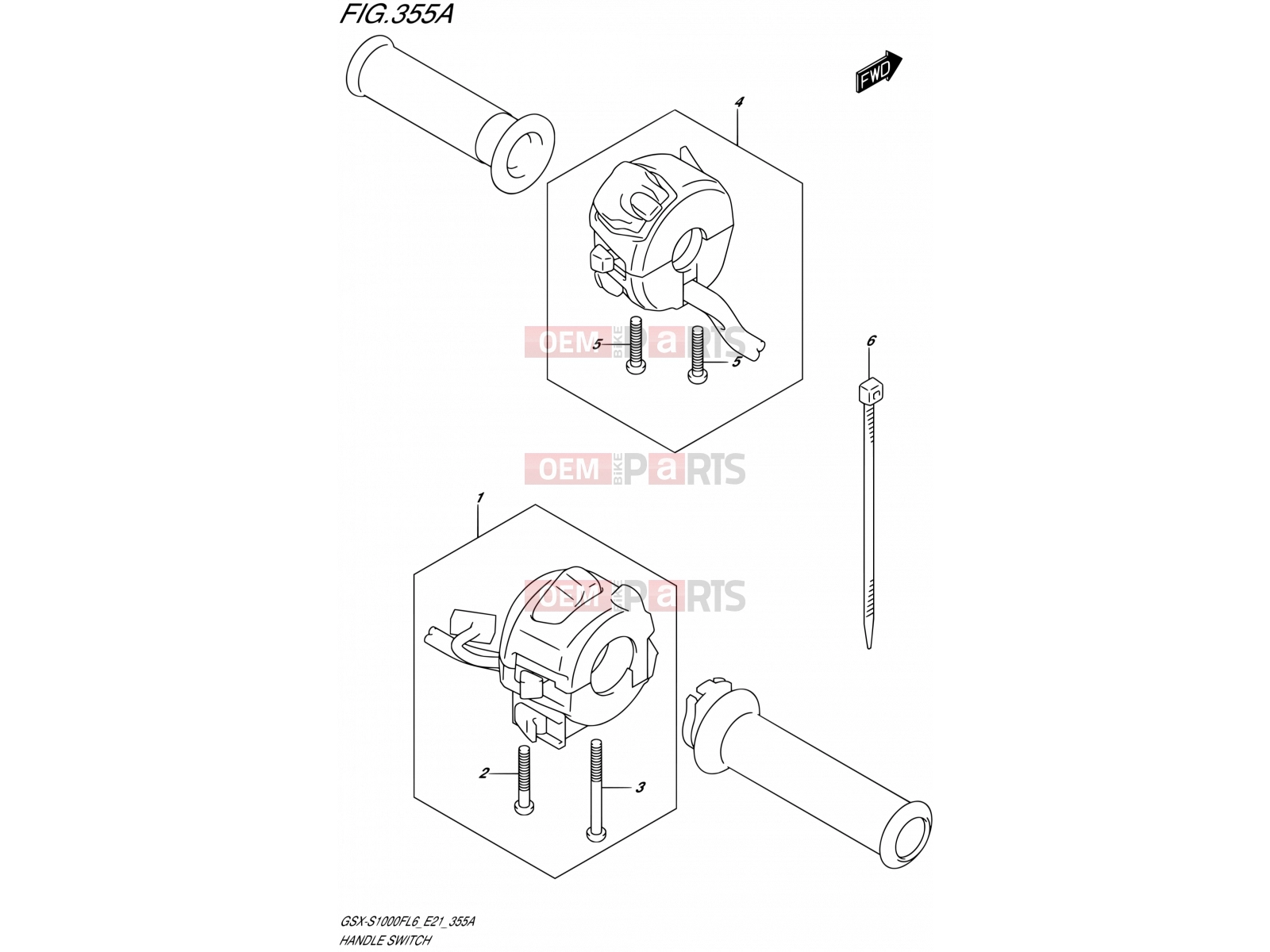 SUZUKI GSX-S1000FA L6 (2016) (E21) 355A - HANDLE SWITCH