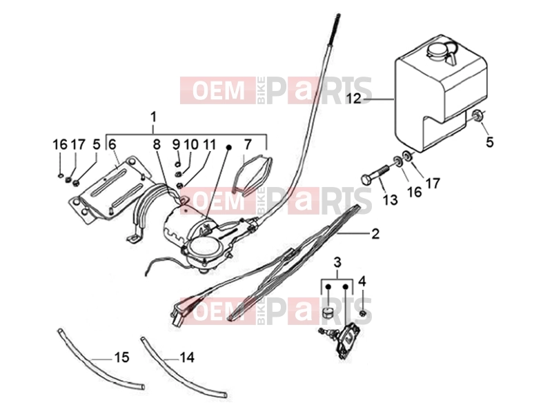 ape Classic 400 2014-től ELECTRICAL SYSTEM » FRONT AND REAR WINDSCREEN WIPER