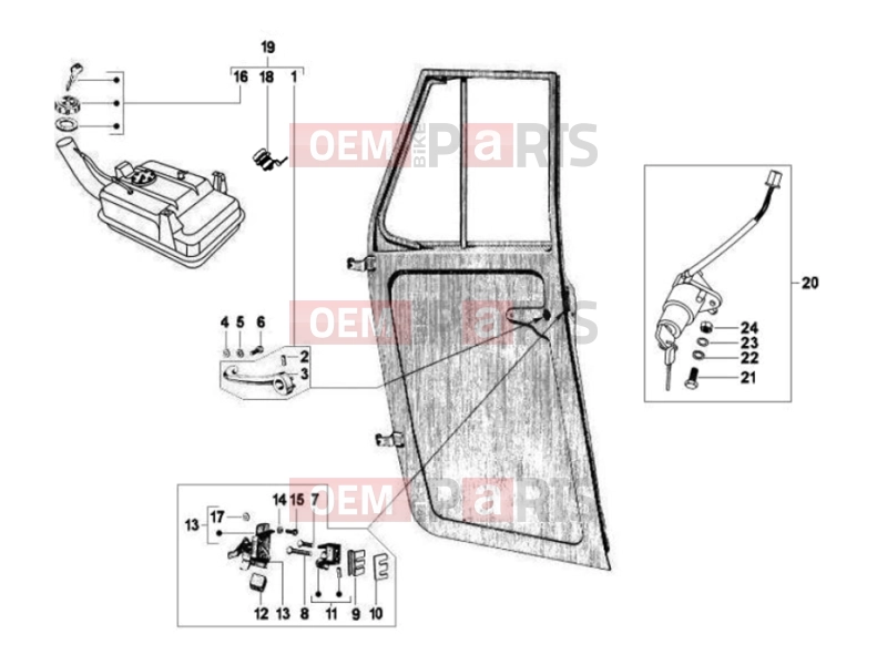 ape Classic 400 2014-től FRAME - PLASTIC PARTS - COACHWORK » LOCKS