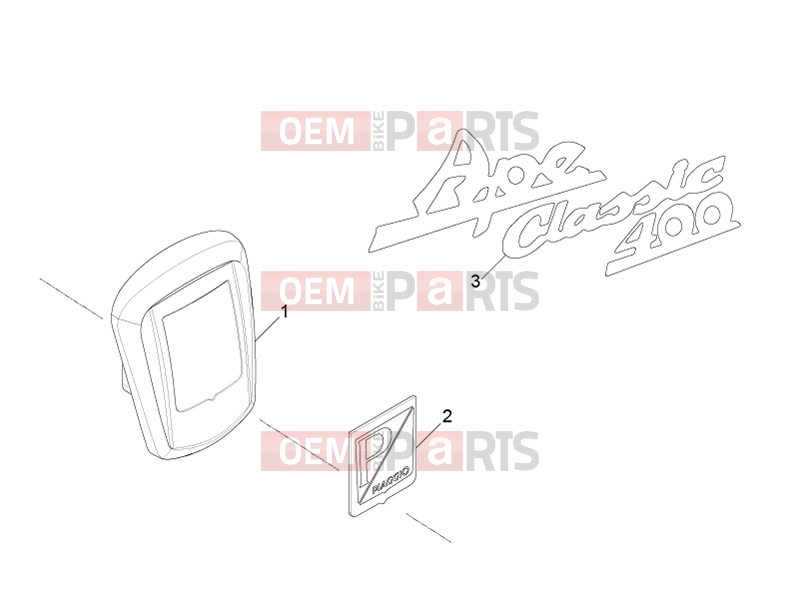 ape Classic 400 2014-től FRAME - PLASTIC PARTS - COACHWORK » PLATES - EMBLEMS