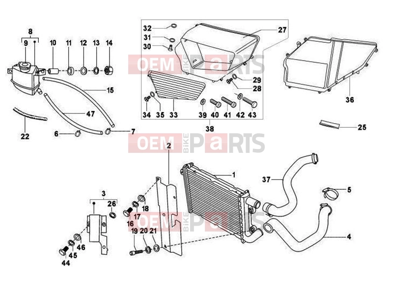 ape MP 601 Classic 2006-2013 FRAME - PLASTIC PARTS - COACHWORK » COOLING SYSTEM