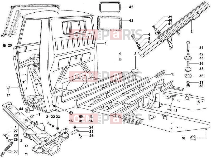 ape MP 601 Classic 2006-2013 FRAME - PLASTIC PARTS - COACHWORK » FRAME/BODYWORK