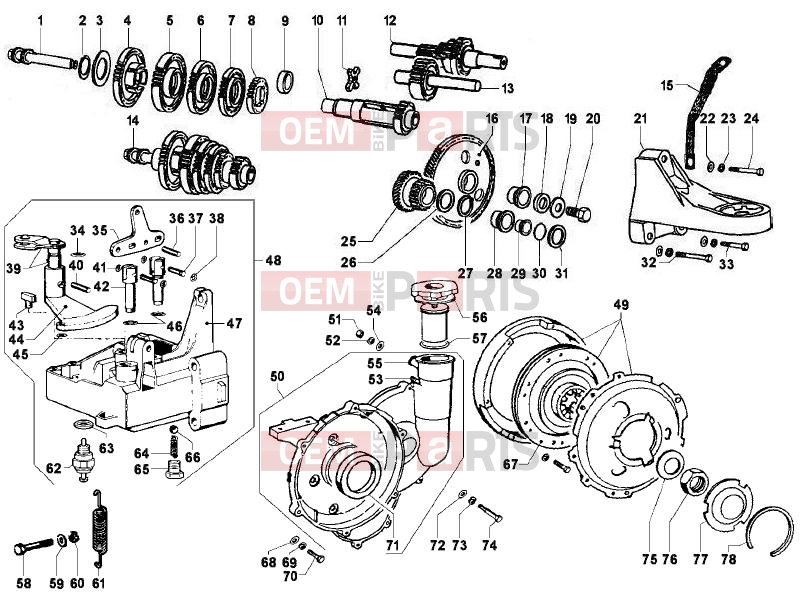 ape MP 601 Classic 2006-2013 ENGINE » GEAR-BOX COMPONENTS