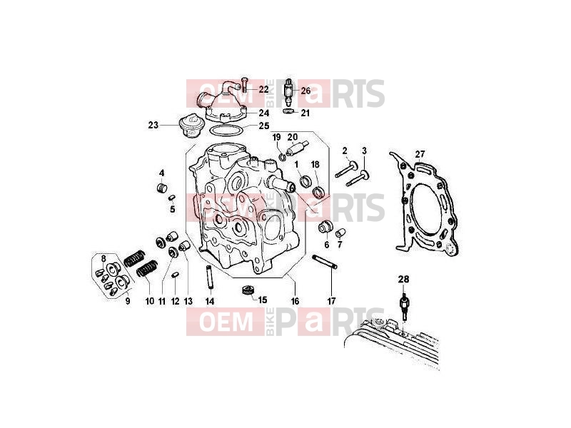 ape MP 601 Classic 2006-2013 ENGINE » HEAD UNIT - VALVE