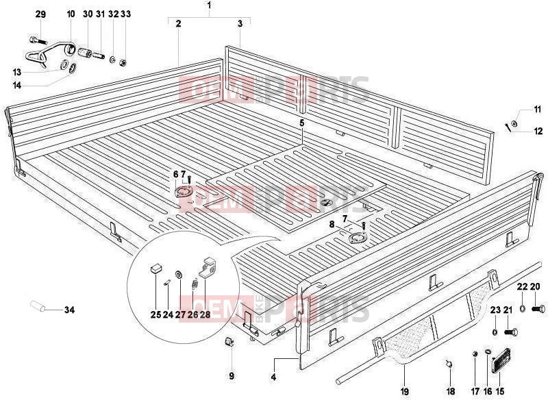 ape MP 601 Classic 2006-2013 FRAME - PLASTIC PARTS - COACHWORK » LOADING BODY OPEN - SIDE BOARDS