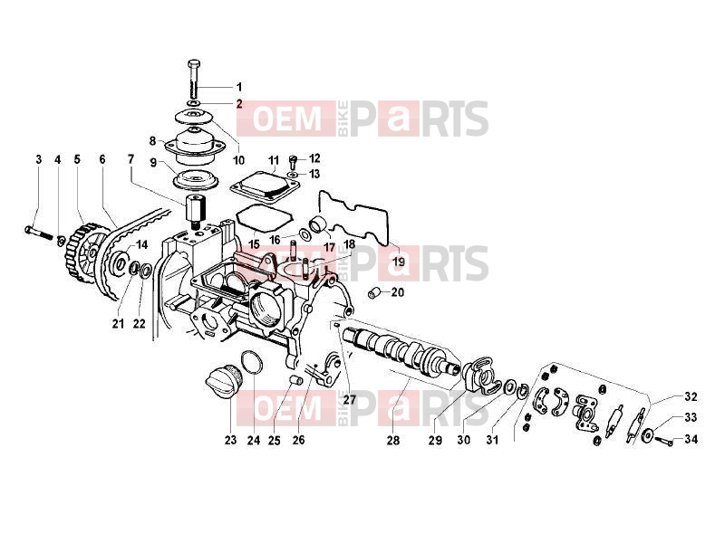 ape MP 601 Classic 2006-2013 ENGINE » ROCKING LEVERS SUPPORT UNIT