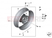 BMW Motorrad BMW 2011 R-Models K5x R 1200 GS (0A01, 0A11) Spoke wheel, rear
