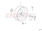 BMW Motorrad BMW 2002 R-Models 4V R 850 R 94 (0401,0406) Cast iron rim silver rear