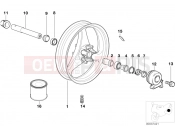 BMW Motorrad BMW 2002 R-Models 4V R 850 R 94 (0401,0406) Front silver cast iron rim/dial shaft