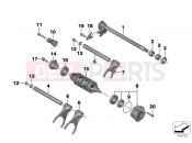 BMW Motorrad BMW 2013 S models HP4 (0D01, 0D11) 6-speed transmission shift components