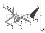 BMW Motorrad BMW 2013 S models HP4 (0D01, 0D11) HP footpeg assembly, left