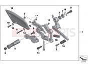 BMW Motorrad BMW 2013 S models HP4 (0D01, 0D11) HP footpeg assembly, right