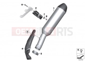 BMW Motorrad BMW 2013 S models S 1000 R (0D02, 0D12) Exhaust system parts with mounts
