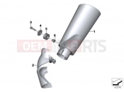 BMW Motorrad BMW 2013 S models S 1000 R (0D02, 0D12) Muffler catalyst/attach.parts