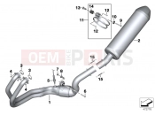 BMW Motorrad BMW 2016 F-Models K7x F 800 GS Adve. 16 (0B55, 0B65) Exhaust system parts with mounts