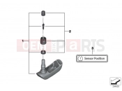 BMW Motorrad BMW 2016 R-Models K5x R 1200 GS (0A01, 0A11) RDC sensor for rear wheel