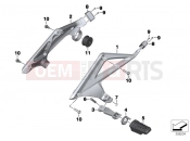 BMW Motorrad BMW 2016 R-Models K5x R 1200 RT (0A03, 0A13) Rear footrests