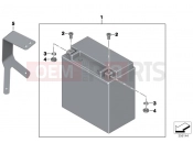 BMW Motorrad BMW 2016 R-Models K5x R 1200 RT (0A03, 0A13) Battery with bracket
