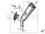 BMW Motorrad BMW 2016 S models S 1000 R 17 (0D52, 0D62) Rear muffler