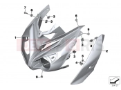 BMW Motorrad BMW 2016 S models S 1000 R 17 (0D52, 0D62) Trim cover upper section