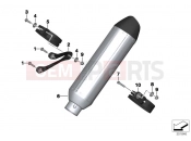 BMW Motorrad BMW 2014 S models HP4 (0D01, 0D11) Rear muffler