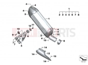 BMW Motorrad BMW 2014 R-Models K5x R 1200 GS (0A01, 0A11) Muffler system