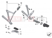 BMW Motorrad BMW 2014 R-Models K5x R 1200 GS (0A01, 0A11) Front and rear footpeg