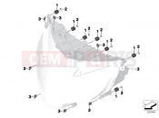 BMW Motorrad BMW 2014 R-Models K5x R 1200 RT (0A03, 0A13) Headlight mounting hardware