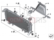 BMW Motorrad BMW 2014 R-Models K5x R 1200 R (0A04, 0A14) Engine radiator with mounting hardware
