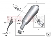 BMW Motorrad BMW 2014 R-Models K5x R 1200 R (0A04, 0A14) Rear muffler