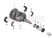 BMW Motorrad BMW 2014 R-Models K5x R 1200 RS (0A05, 0A15) Crankshaft with bearing