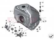 BMW Motorrad BMW 2014 R-Models K5x R 1200 RS (0A05, 0A15) Fuel tank mounting hardware