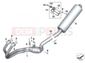 BMW Motorrad BMW 2012 F-Models K7x F 700 GS (0B01, 0B11) Exhaust system parts with mounts
