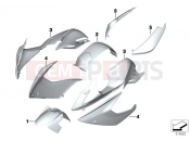 BMW Motorrad BMW 2012 F-Models K7x F 800 GT (0B03, 0B13) Painted parts YNB5 light-white unicolor