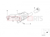BMW Motorrad BMW 2004 R-Models 4V R 850 R 02 (0428) Exhaust system parts with mounts