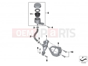 BMW Motorrad BMW 2015 R-Models K5x R 1200 GS Adve. (0A02, 0A12) Rear brake master cylinder w container