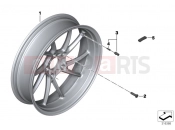 BMW Motorrad BMW 2015 R-Models K5x R 1200 RT (0A03, 0A13) Cast rim, rear