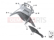 BMW Motorrad BMW 2015 R-Models K5x R 1200 RT (0A03, 0A13) Rear wheel cover, license plate bracket