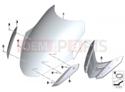 BMW Motorrad BMW 2015 R-Models K5x R 1200 RT (0A03, 0A13) Windshield / mount